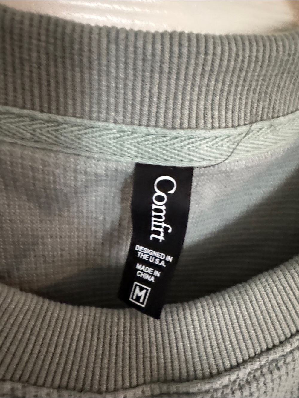 Waffle Knit Short-Sleeve Top and Pant Set - Sage Green - Picture 2 of 4